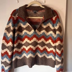 Toad&Co Women’s Wilde 1/4 zip Sweater Brown Sugar Heather Size L